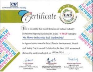 CII EHS Certificate to Maha Cement