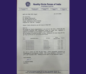 Maha Cement - Awards - Won 6 Gold & 1 Silver Awards in QCFI