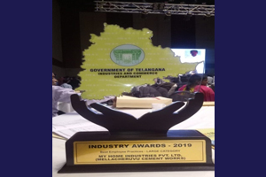 Maha Cements - Awards - Best Employee Practices Award (Industries Award 2019 Large Category) by Industries & Commerce Department, Government of Telangana.