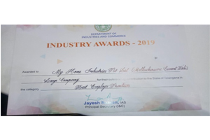 Maha Cements - Awards - Best Employee Practices Award (Industries Award 2019 Large Category) by Industries & Commerce Department, Government of Telangana.