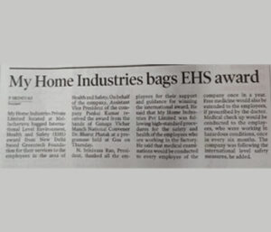 Maha Cement - Awards - My Home Industries bags EHS Award