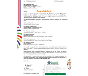 Maha Cement - Awards - Congratulation by Greentech Foundation