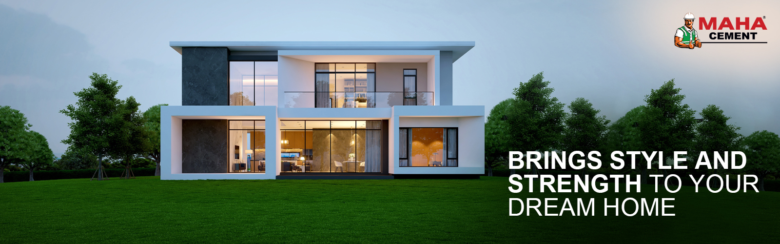 Modern house with glass windows