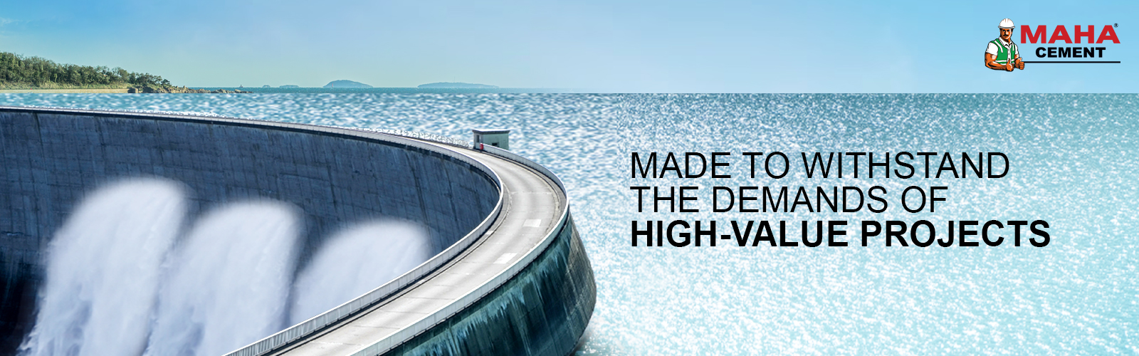 Curved dam with water release